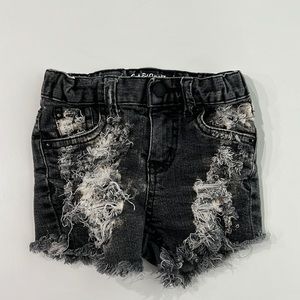 Small Shop Custom Distressed Cat & Jack Black Shorts Size 18M